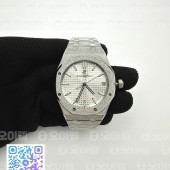 APS공장 오데마피게 로얄오크 15500 스틸 화이트다이얼 프로스티드 브레이슬릿 Royal Oak 41mm 15500 Frosted SS APSF 1:1 Best Edition White Textured Dial on SS Bracelet SA4302 Super Clone V2