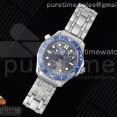 HR공장 오메가 씨마스터 다이버 300M 스틸 실버다이얼 블루세라믹인서트 브레이슬릿 Seamaster Diver 300M SS Blue Ceramic Bezel HRF 1:1 Best Edition Gray Dial on SS Bracelet A2824
