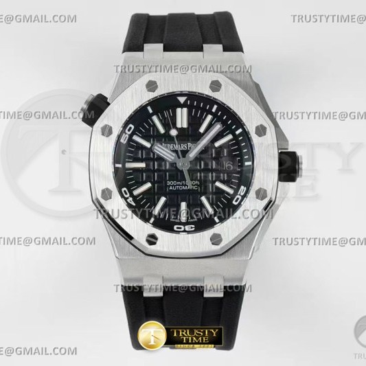SF공장 오데마피게 로얄오크오프쇼어 다이버 15703 스틸 블랙다이얼 러버스트랩 Royal Oak Offshore Diver 15703 SS/RU Black SF A3120
