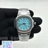 3K공장 파텍필립 노틸러스 5711 스틸 티파니블루다이얼 브레이슬릿 Nautilus 5711 3KF 1:1 Best Edition Tiffany Blue Dial on SS Bracelet A324 Super Clone V2