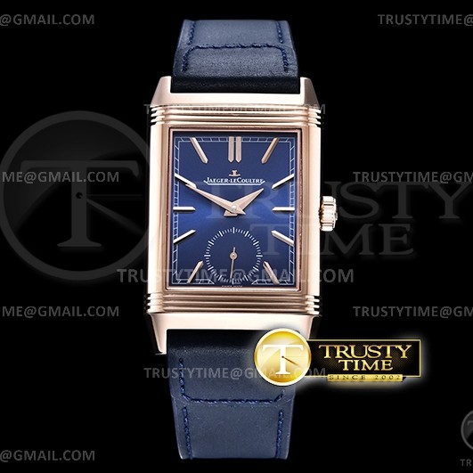 MG공장 예거 리베르소 로즈골드금통 듀오페이스 블루가죽스트랩 Reverso Tribute Small Seconds RG/LE Blue MGF A854A
