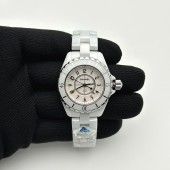 HT공장 샤넬 J12 화이트세라믹 33mm 여성용 세라믹브레이슬릿 솔리드백 J12 Ladies 33mm CER/CER Wht/Num EAST Swiss Qtz KOR EAST공장