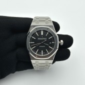 ZF공장 오데마피게 로얄오크 15400 스틸 블랙다이얼 브레이슬릿 Royal Oak 41mm 15400 SS ZF 1:1 Best Edition Black Textured Dial on SS Bracelet SA3120 Super Clone
