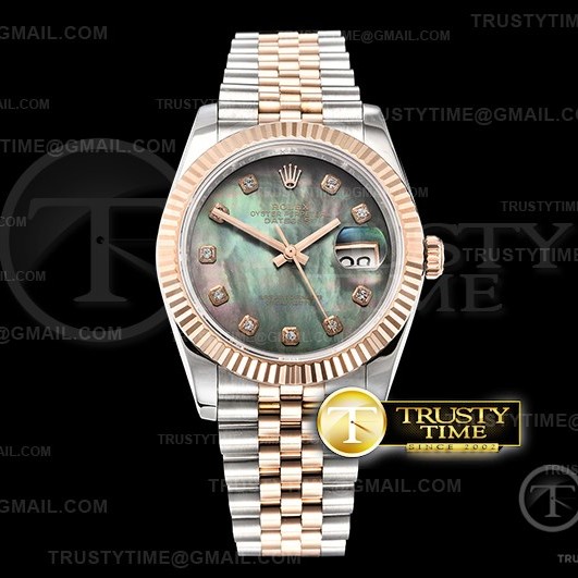BP공장 롤렉스 데이저스트 36 로즈골드 콤비 자개다이얼 브레이슬릿 DateJust 36mm Jub Flt RG/SS Black MOP Diam BP A2813
