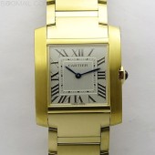 8848공장 까르띠에 탱크 프랑세즈 레이디즈 27mm 옐로우골드금통 브레이슬릿 Tank Francaise Ladies 27mm YG 8848F 1:1 Best Edition Silver Dial on YG Bracelet Ronda Quartz