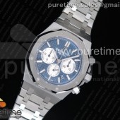 om공장 오데마피게 로얄오크 크로노그래프 26331ST 스틸 블루앤화이트다이얼 브레이슬릿 Royal Oak Chrono 26331ST SS Blue/White Dial on SS Bracelet A7750