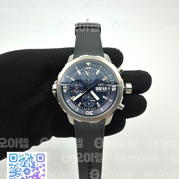 APS공장 IWC 아쿠아타이머 크로노그래프 스틸 블루다이얼 블랙러버스트랩 Aquatimer IW376805 SS APSF 1:1 Best Edition Blue Dial on Black Rubber Strap A7750
