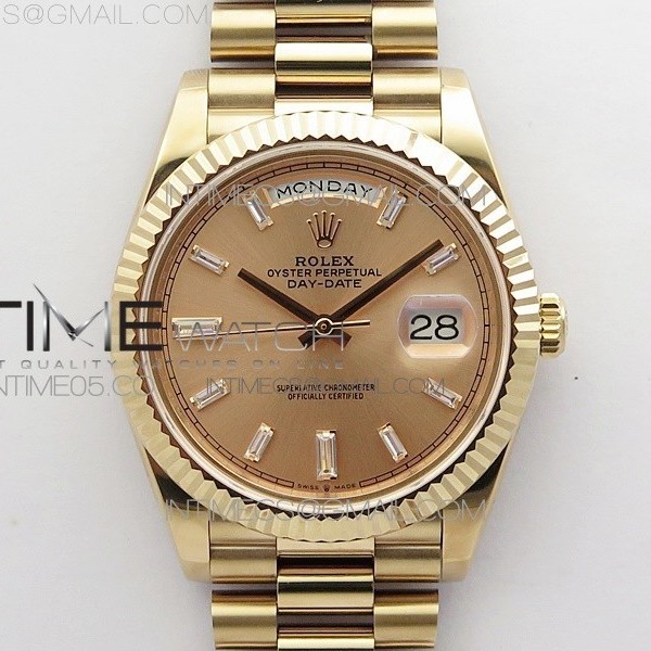 BP공장 롤렉스 데이데이트 40미리 로골 로골다이얼 2836 Day-Date 40mm 228239 BP New Dial Version 904 RG T Crystal Markers RG Dial on RG President Bracelet A2836