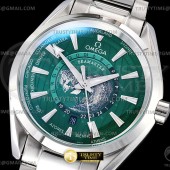 A8공장 오메가 아쿠아테라 150M 43 월드타이머 스틸 그린다이얼 브레이슬릿 Aqua Terra 150m Worldtimer 43mm SS/SS Grn A8F A2813