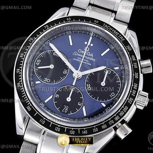HR공장 오메가 스피드마스터 레이싱 크로노그래프 블루다이얼 브레이슬릿 Speedmaster Racing Chrono 40mm SS/SS Blu/Blk HRF C3330