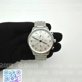 AZ공장 IWC 포르투기저 화이트다이얼 브레이슬릿 3716 Portuguese Chrono IW3716 SS AZF 1:1 Best Edition White Dial Blue Markers on SS Bracelet A69355