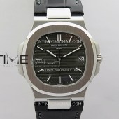 [26.01 UP] DD공장 파텍필립 노틸러스 5711 스틸 그레이다이얼 가죽스트랩 텅스텐 Nautilus 5711 Gain Weight DDF 1:1 Best Edition Gray Textured Dial On Black Leather Strap Super Clone DD324