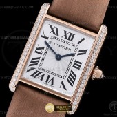 F1공장 까르띠에 탱크 머스트 로즈골드금통 다이아몬드베젤 브라운스트랩Cartier Tank Must Lrg Dia RG/LE Wht F1F Sw Qtz