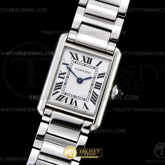 K11공장 까르띠에 탱크 머스트 스몰 스틸 화이트다이얼 브레이슬릿 CAR0549A - Cartier Tank Must Small SS/SS Wht K11 Sw Qtz
