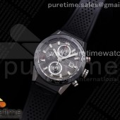 XF공장 칼리버호이어 그레이다이얼 러버 43MM Calibre Heuer 01 Chrono SS XF 1:1 Best Edition Gray Dial on Black Rubber Strap A1887