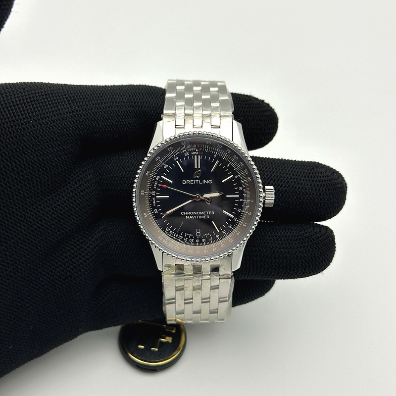 TF공장 38MM 브라이틀링 내비타이머 블랙다이얼 Navitimer 1 SS 38mm Black Bezel Black Dial on SS Bracelet A2824