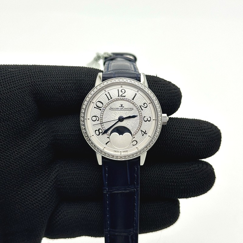 ZF공장 랑데뷰 화이트텍스쳐다이얼 가죽스트랩 Rendez-Vous Night & Day SS ZF 1:1 Best Edition White Textured Dial Diamonds Bezel on Blue Leather Strap A898