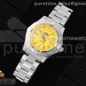 TF공장 브라이틀링 어벤져 43 스틸 옐로우다이얼 브레이슬릿 Avenger Automatic 43mm SS TF 1:1 Best Edition Yellow Dial on SS Bracelet A2824