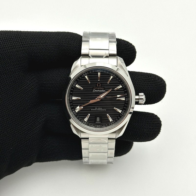 VS공장 오메가 씨마스터 아쿠아테라 150m 블랙다이얼 스틸핸즈 브레이슬릿 41mm Aqua Terra 150M Master Chronometers Black Dial SS Hand on SS Bracelet A8900 Super Clone