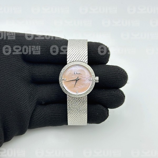 8848공장 디올 라 디 드 디올 스틸 핑크다이얼 브레이슬릿 La D de dior Satine SS Case 8848F 1:1 Best Edition MOP Pink Dial on SS bracelet Swiss Quartz