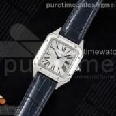 F1공장 까르띠에 산토스 뒤몽 27.5 스틸 실버다이얼 네이비가죽스트랩 Santos Dumont 27.5mm IWSF Best Edition Silver Dial on Blue Leather Strap Quartz