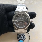 ZF공장 오데마피게 로얄오크 15400 스틸 그레이다이얼 브레이슬릿 Royal Oak 41mm 15400 SS ZF 1:1 Best Edition Gray Textured Dial on SS Bracelet SA3120 Super Clone