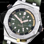 BF공장 오데마피게 로얄오크오프쇼어 다이버 15720 스틸 그린다이얼 러버스트랩 Royal Oak Offshore Diver 15720 SS/RU Grn BF A4308
