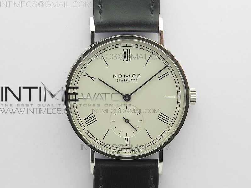 MK공장 노모스 탕고맛 화이트다이얼 가죽스트랩 Tangomat Automatic 38mm SS MKS 1:1 Best Edition White Dial Roman Markers on Black Leather Strap A23J