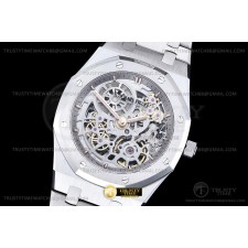 ZF공장 오데마피게 로얄오크 16204 스틸 엑스트라씬 오픈워크 스켈레톤다이얼 브레이슬릿 Royal Oak Jumbo Extra Thin 16204 SS/SS Skele Z A7124