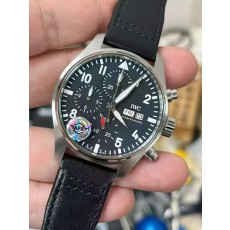 APS공장 IWC 파일럿 크로노그래프 388101 블랙다이얼 블랙가죽스트랩