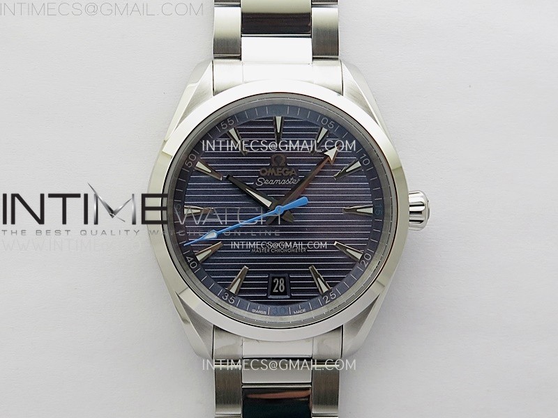 N1공장 오메가 씨마스터 아쿠아테라 150m 블루다이얼 블루핸즈 브레이슬릿 Aqua Terra 150M Master Chronometers N1F Best Edition Blue Dial Blue Second Hand on SS Bracelet A8900