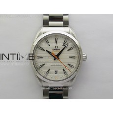 [2025.12UP] N1공장 오메가 씨마스터 아쿠아테라 150m 화이트다이얼 오렌지핸즈 브레이슬릿 Aqua Terra 150M Master Chronometers N1F Best Edition White Textured Dial Orange Second Hand on SS Bracelet A8900