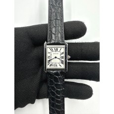 국내배송!! AF공장 까르띠에 탱크솔로 24MM 스틸 화이트다이얼 블랙크로커다일스트랩 (고유번호 8AF)