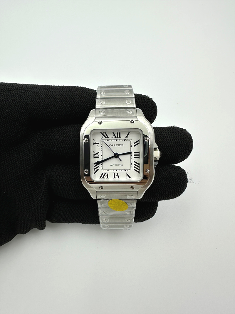 국내배송!! AF공장 까르띠에 산토스 미디움 화이트다이얼 브레이슬릿 (고유번호 AF1)