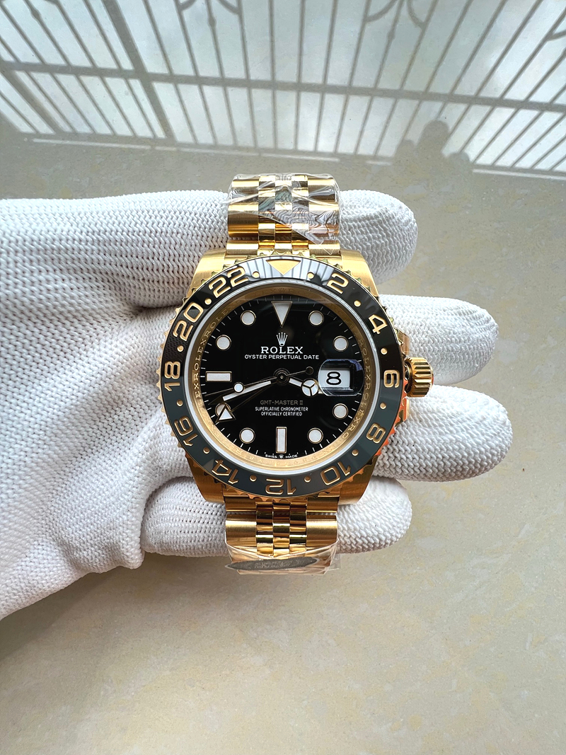 국내배송!! CLEAN공장 롤렉스 GMT마스터2 기네스 옐로우골드금통 블랙다이얼 쥬빌레브레이슬릿 (고유번호 WC24)