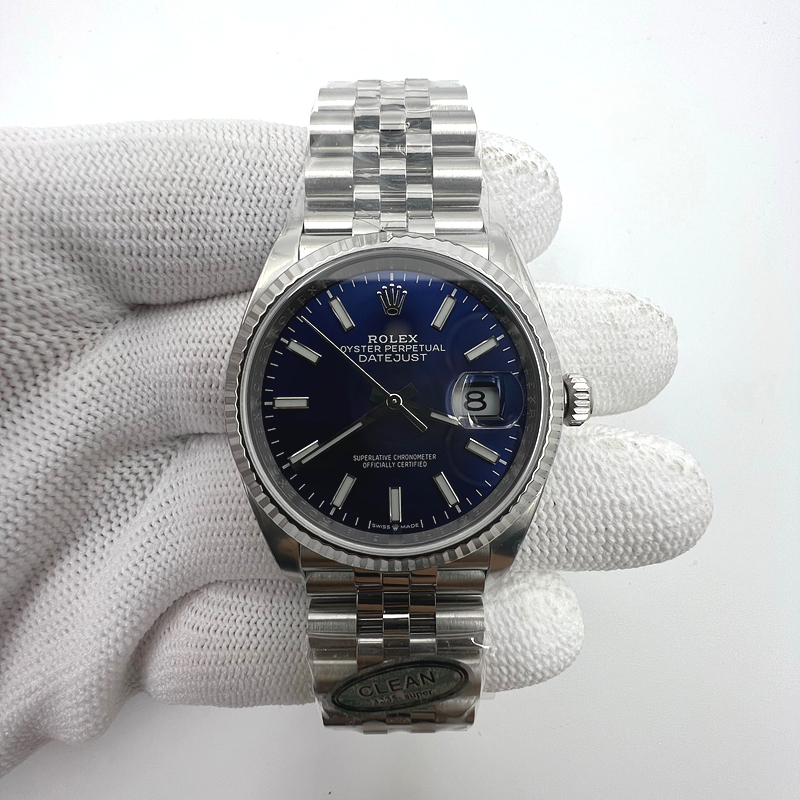 국내배송!! Clean공장 롤렉스 데이저스트 36 스틸 블루다이얼 플루티드베젤 쥬빌레브레이슬릿 (고유번호 WC35)